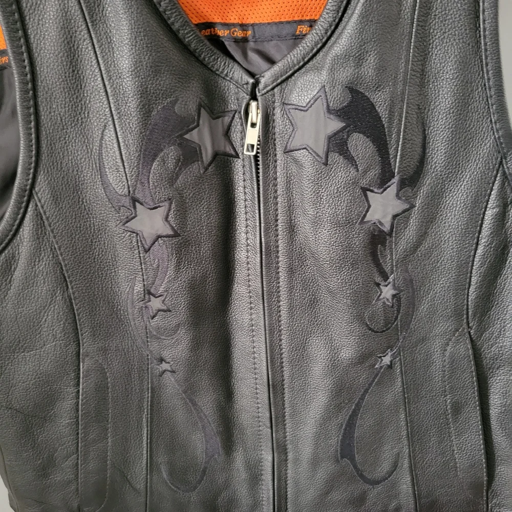 First Classic Women's Black Leather Vest Small - Picture 3 of 10